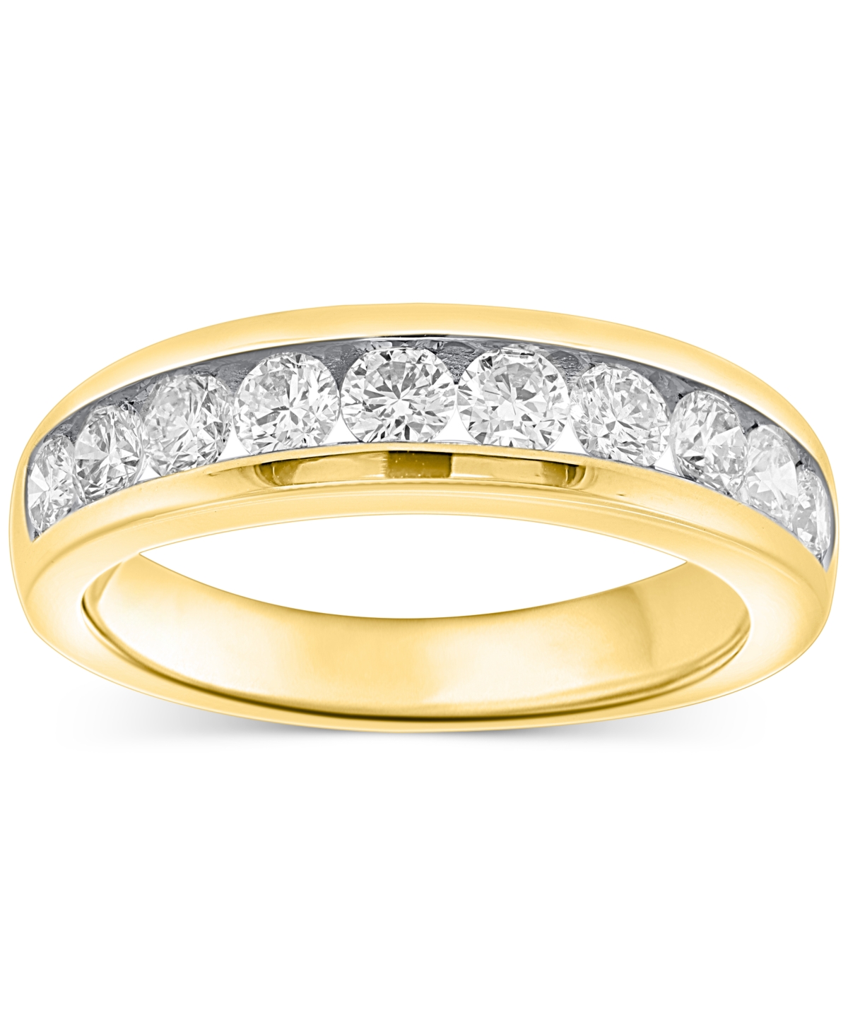 Lab Grown Diamond Channel-Set Band (1 ct. t.w.) in Sterling Silver or 14k Gold-Plated Sterling Silver - Gold-Plated Sterling Si