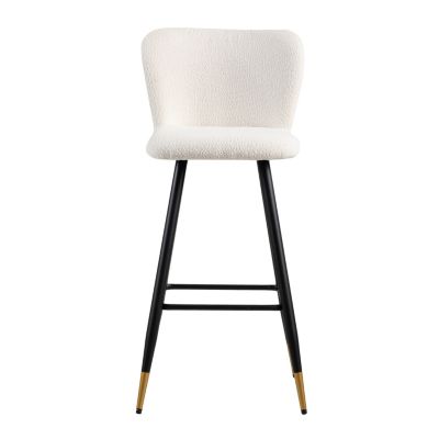 Modern 30" Barstool with White Seats and Black & Gold Accents
