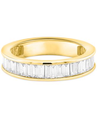 Lab Grown Diamond Baguette Band (1 ct. t.w.) in Sterling Silver or 14k Gold-Plated Sterling Silver
