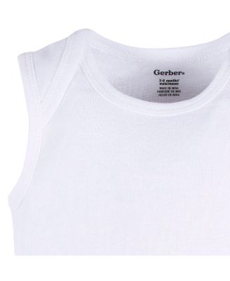 Baby Boys or Baby Girls White Sleeveless Onesies Bodysuits, 5-Pack