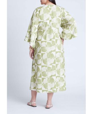 Women's Plus Size Kimono Sleeve Maxi Wrap Dress
