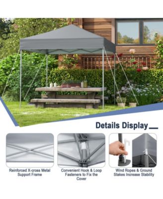6.6 x 6.6 Feet Outdoor Pop-up Canopy Tent with UPF 50+ Sun Protection-Gray