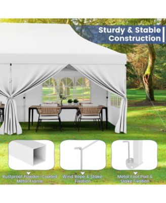 10 x 20 ft Pop-Up Canopy with 6 Sidewalls, Windows and Carry Bag for Events