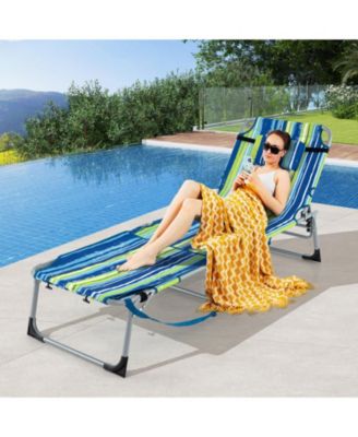 5-position Outdoor Folding Chaise Lounge Chair
