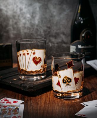 Casino Whiskey Glasses, Set of 2