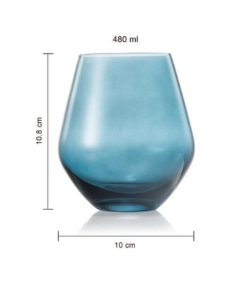 Khen Pastel Muted Stemless Wine Glasses, Set of 4