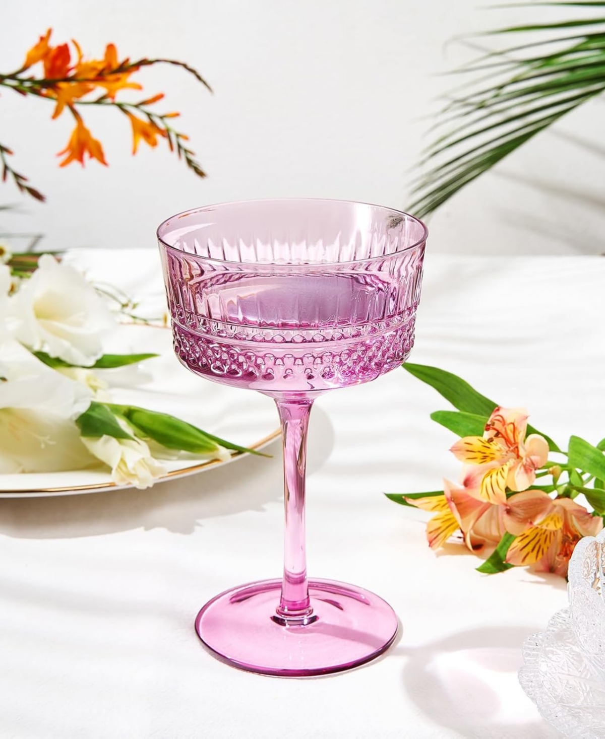 The Wine Savant Art Deco Vintage Goblet Cocktail Glasses, Set Of 6