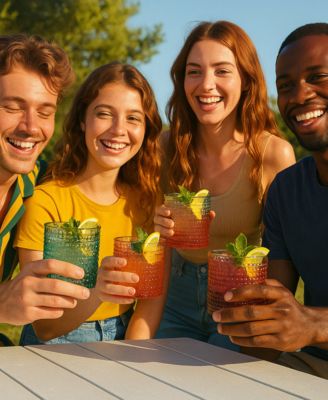 Khen Art Deco Hobnail Glasses, Set of 4