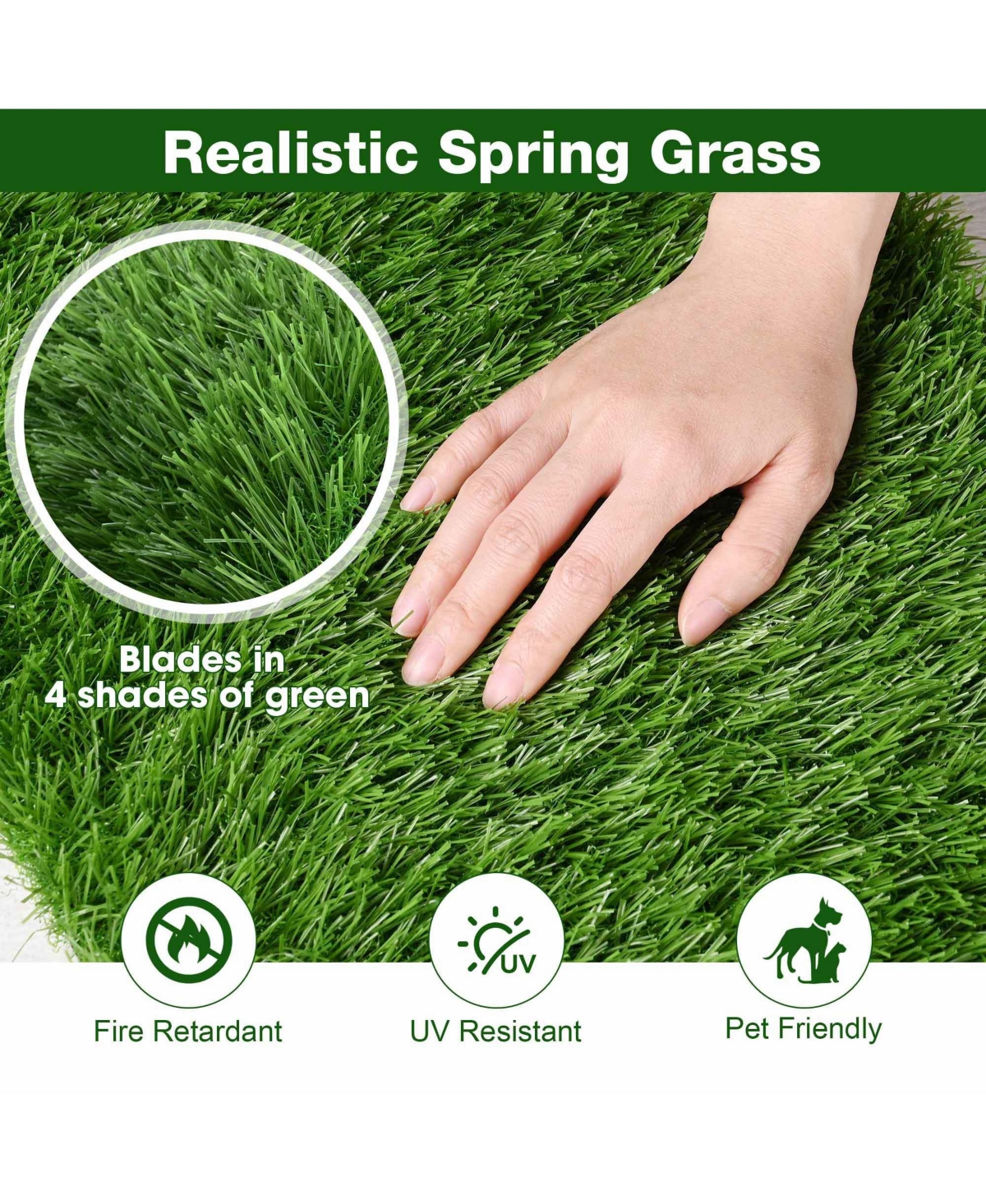 Yescom 50x1 Ft Artificial Grass Turf 1.38" Fake Grass Rug Synthetic Lawn Indoor Outdoor Garden Home Decor