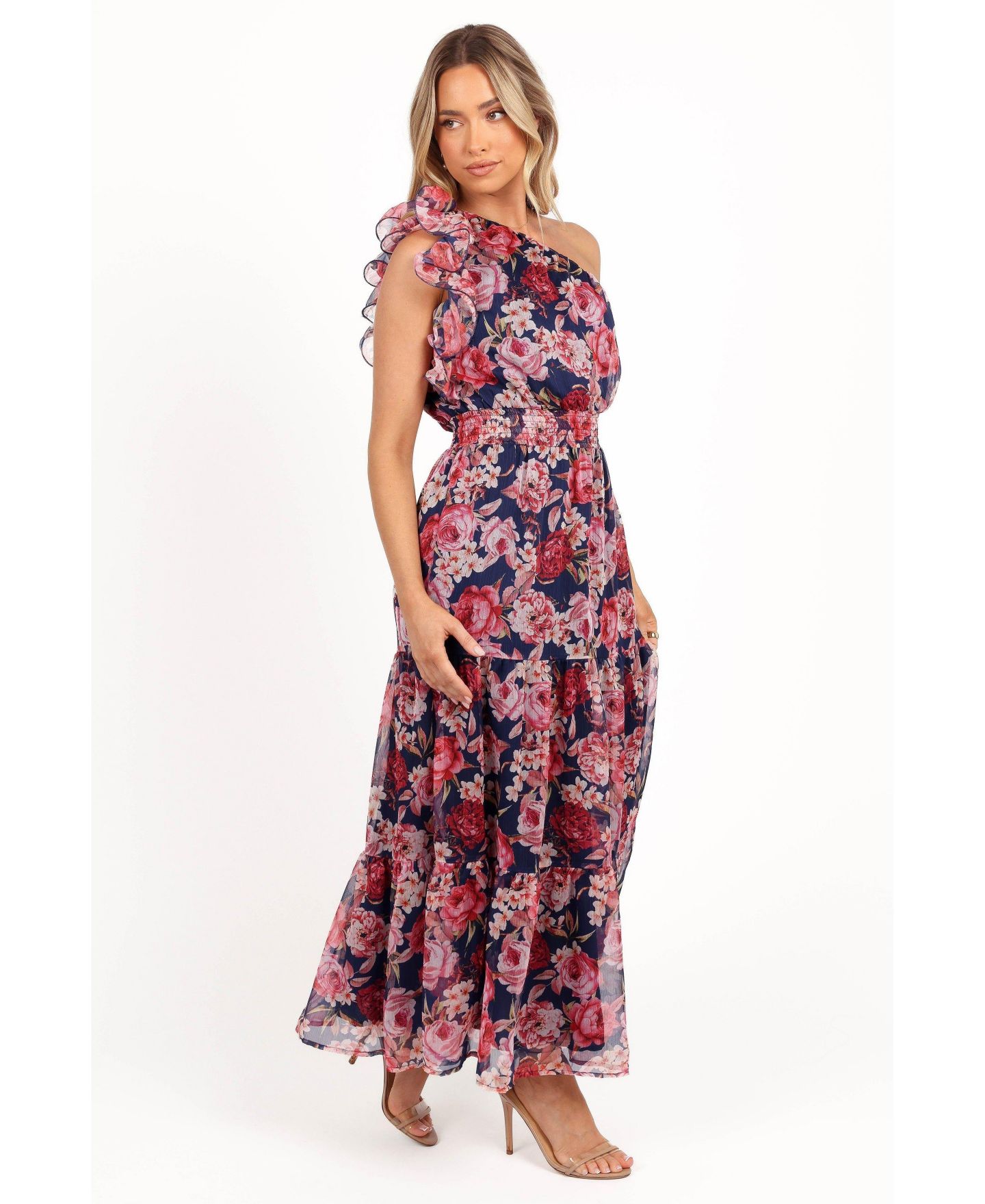 Женское платье Petal and Pup Layley One Shoulder Maxi, цвет: Тёмно-синий — фото 3