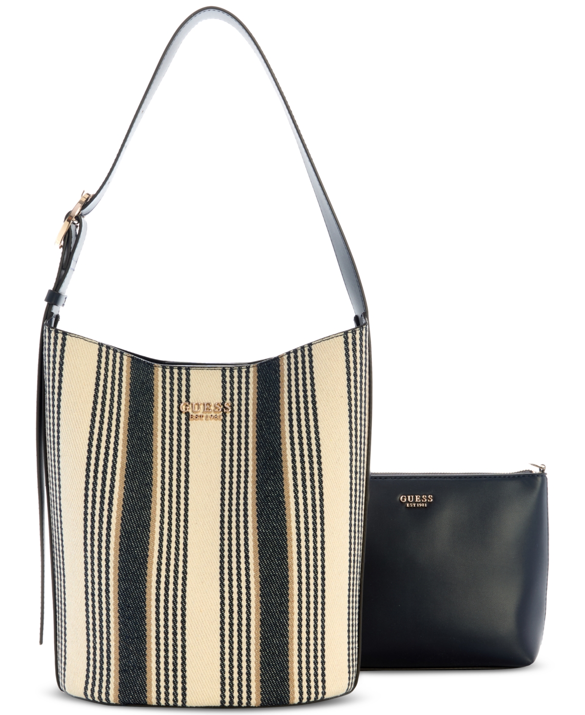 Nicolette Small Two-in-One Bucket Shoulder Bag - Navy Multi