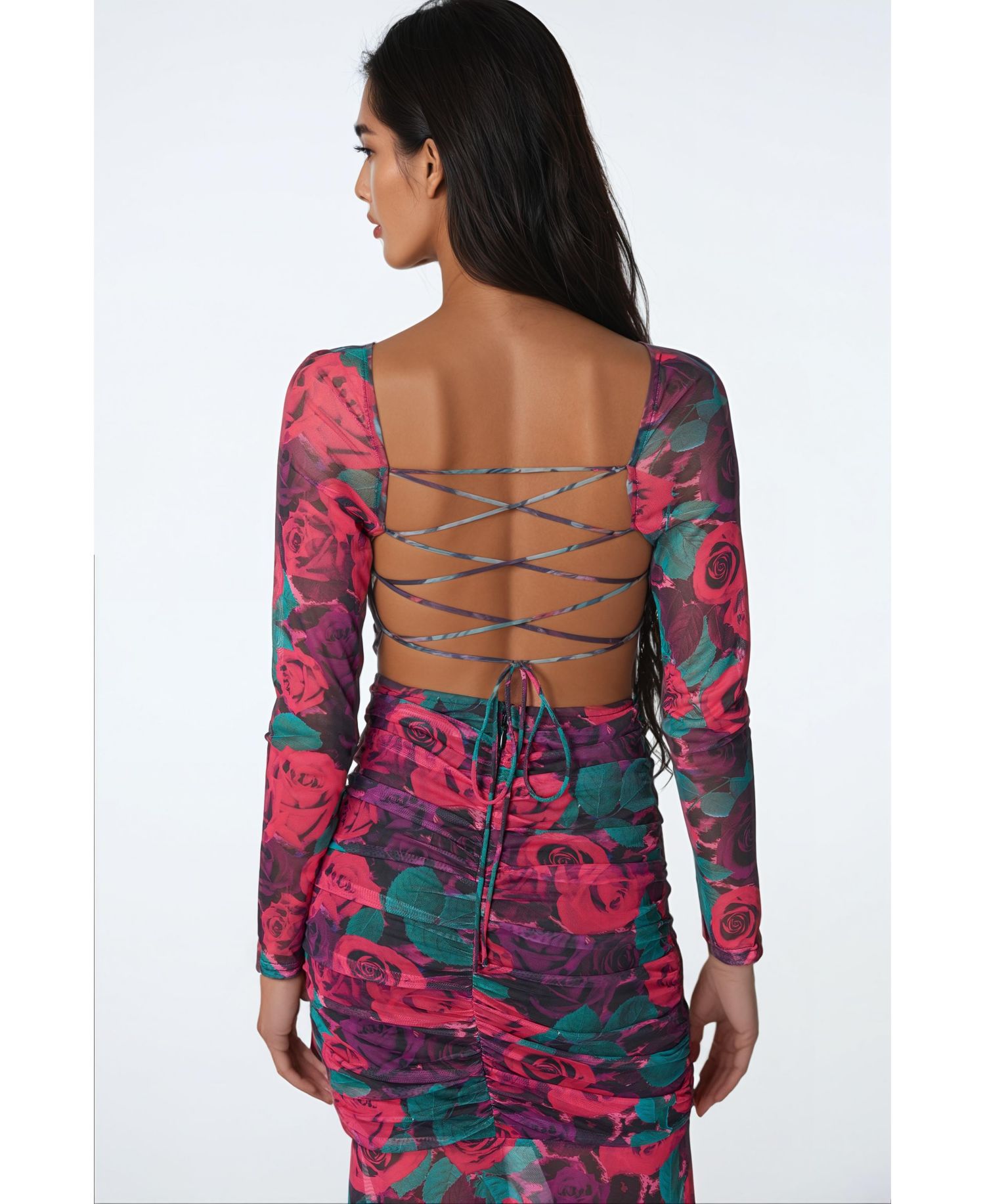 Women's Mesh Open Back Dress