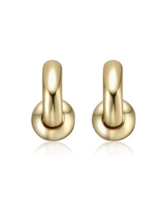 Huggie Hoops with Pearl and Clasp in White Gold Plated or 14K Gold Plated