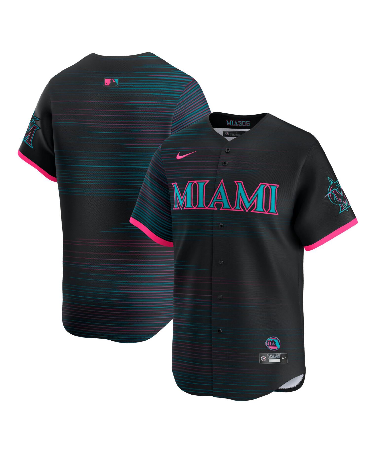 Men's Black Miami Marlins 2025 City Connect Limited Jersey