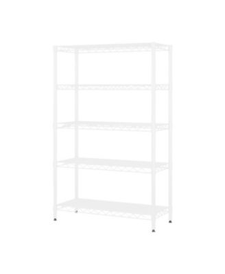 Wire Shelving Metal Storage Rack Adjustable Shelves, Standing Storage Shelf Units for Laundry Bathroom Kitchen Pantry Closet(White, 42L x 18W x 71H