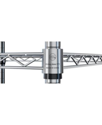 6 Tier Shelf Corner Wire Shelf Rack Pentagonal Shelves Adjustable Metal Heavy Duty Free Standing Corner Storage Display Chrome Rack for Bathroom, Living Room, Kitchen - Chrome