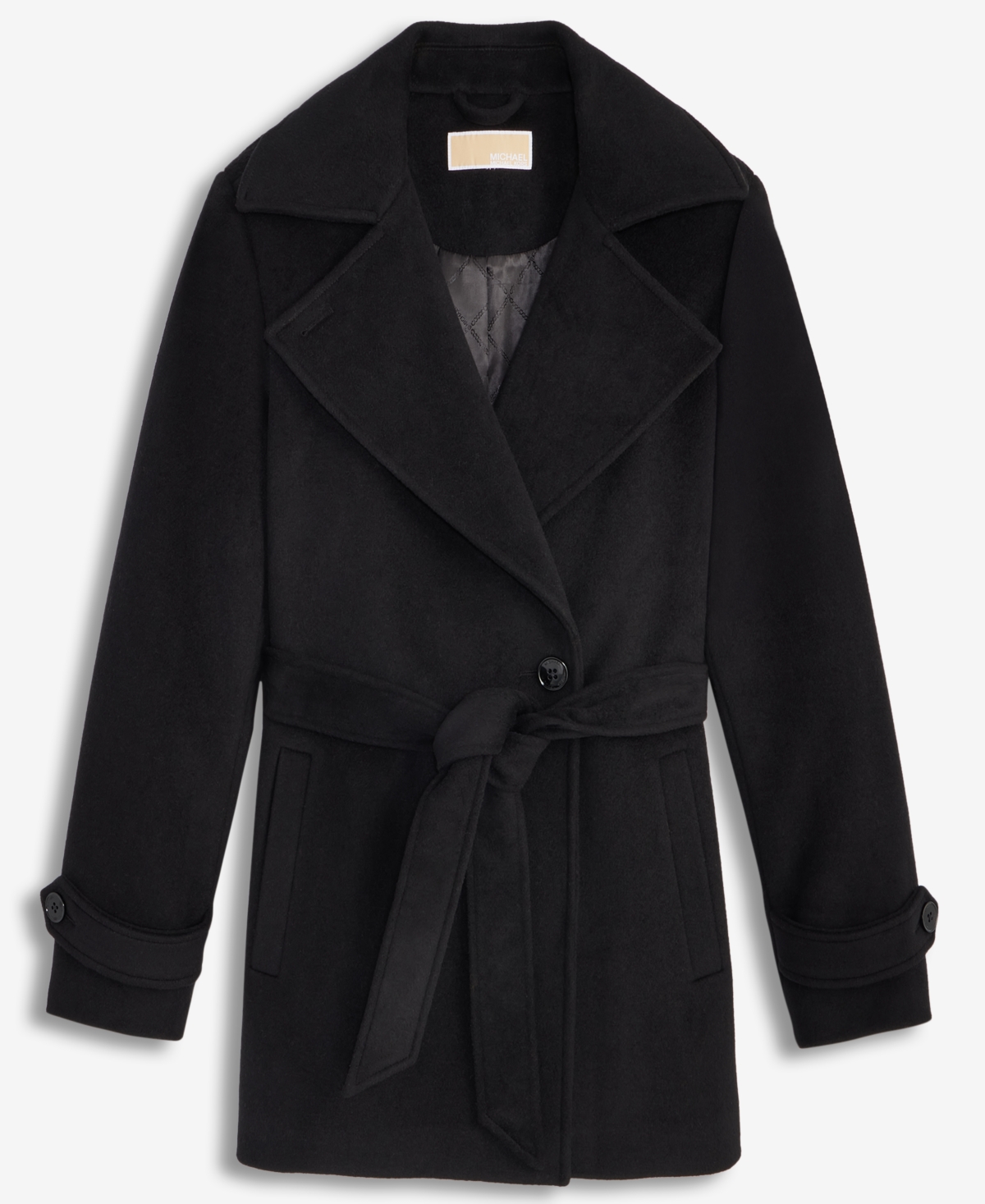 Michael Kors Michael  Women's Double-breasted Belted Wrap Coat, Exclusively At Macy's In Black