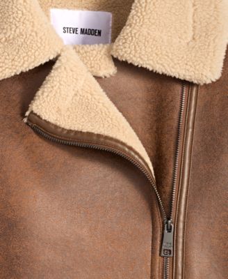 Women's Asymmetric Faux-Shearling Coat