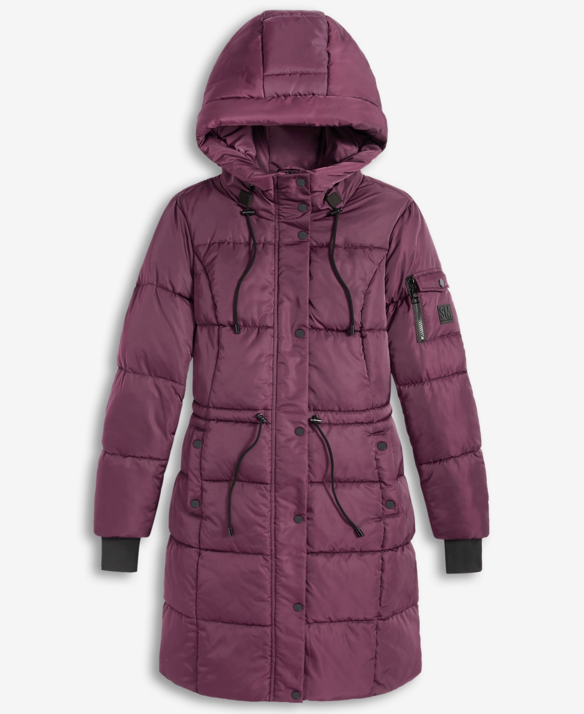 Steve Madden Plus Size Hooded Anorak Puffer Coat In Purple