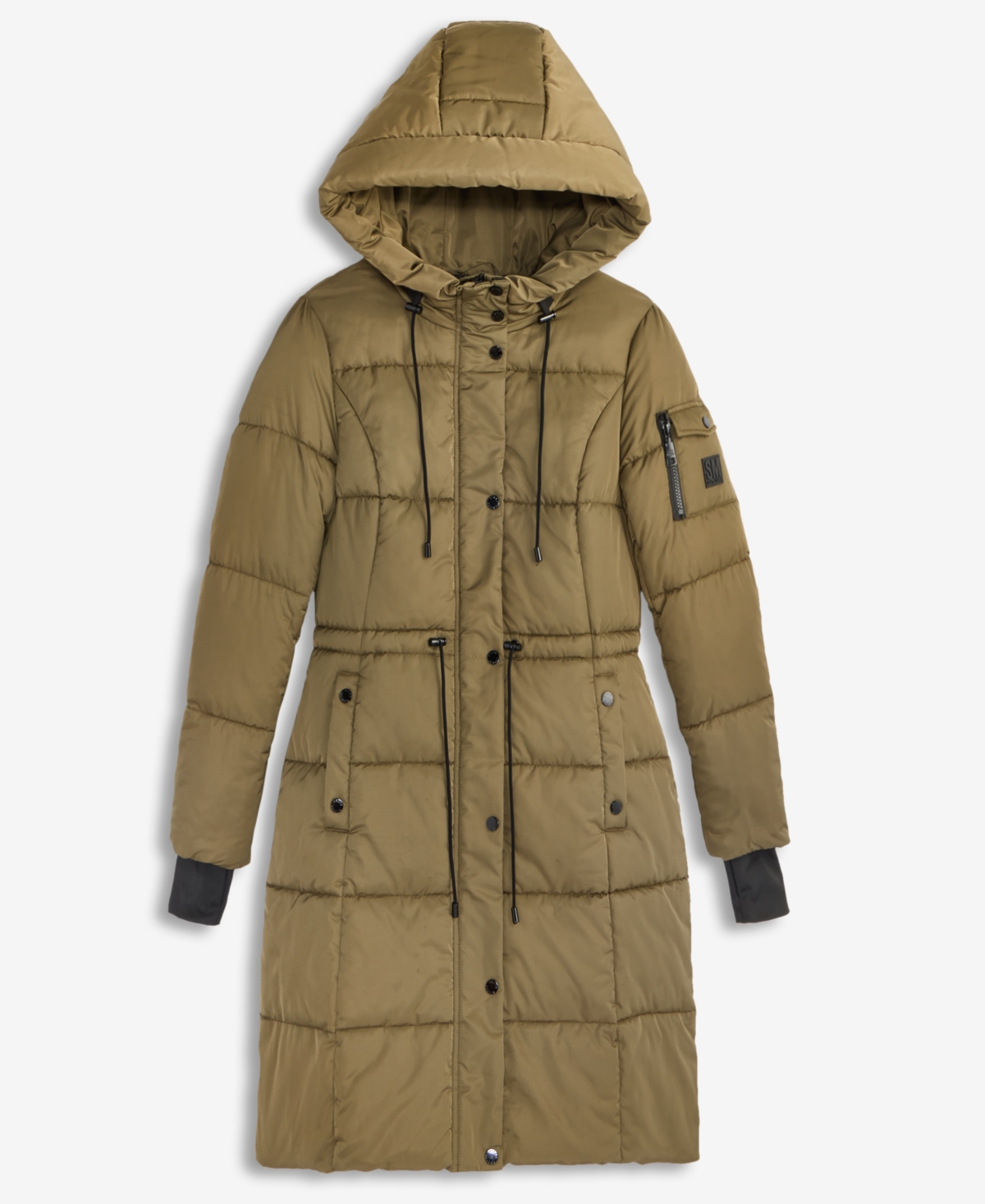 Steve Madden Women's Hooded Puffer Utility Coat In Green