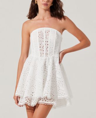 Women's Deasia Strapless Eyelet Dress