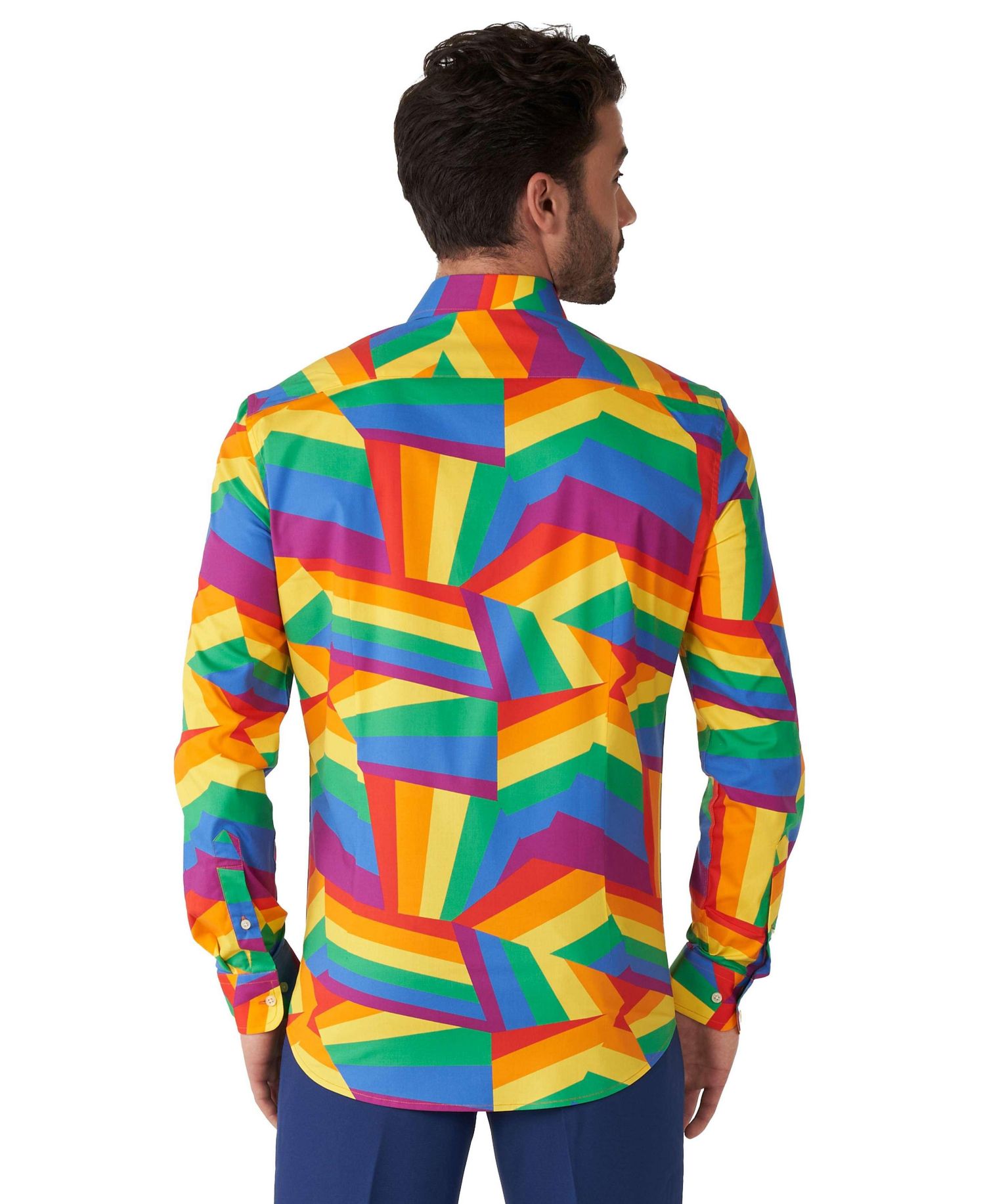 Big & Tall SHIRT LS Zig Zag Rainbow