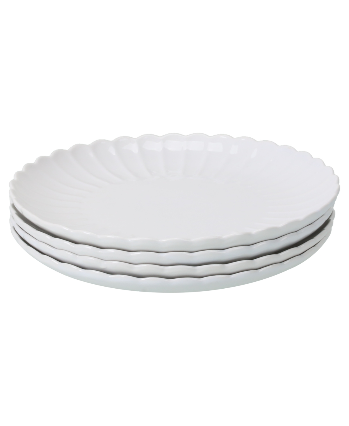 Petal 4-Pc. Dinner Plates Set, Service for 4 - White