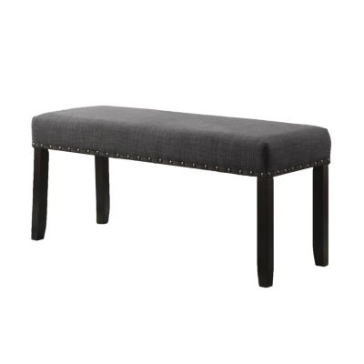 Fabric Dining Bench with Nailhead Trim