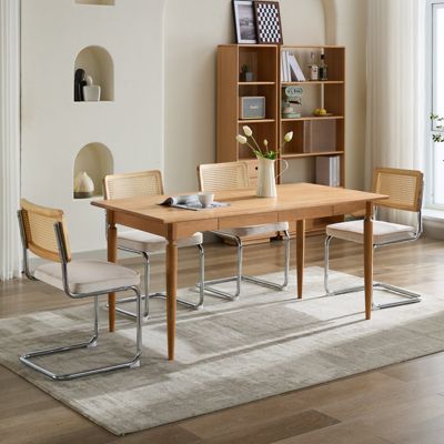 Rattan and Velvet Upholstered Office Chair with Steel Frame