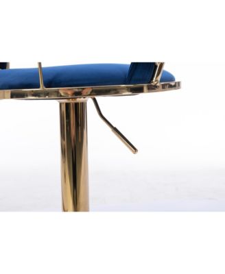 Set of 2 Adjustable Height Bar Stools with Chrome Accents