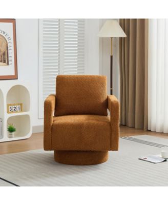 Modern Swivel Accent Chair with Open Back