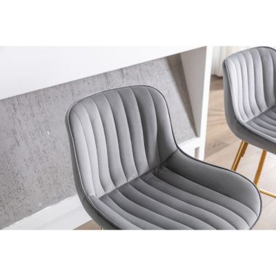 Streamdale Velvet Bar Stools, Golden Leg