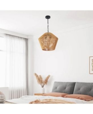 Boho Hemp Rope Pendant Light