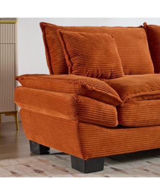 1 Pc. Corduroy Upholstered Comfy Sleeper with Pillows Sofa