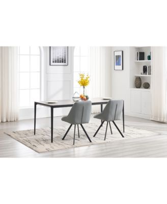 Streamdale Dining Chair,Thickened fabric chairs with metal legs Set of 2,Grey