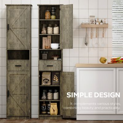 Streamdale Tall Bathroom Storage Cabinet with Sliding Doors and Drawer
