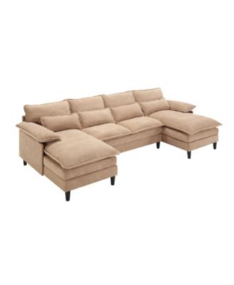 Streamdale U-Shaped Modular Sofa with Chaise Lounge, Brown