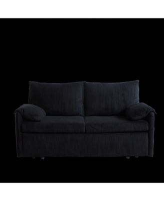 Streamdale 64.5" Fabric Sleeper Sofa – 3-in-1 Pullout Bed with Pillows & Storage Pockets – Convertible Couch