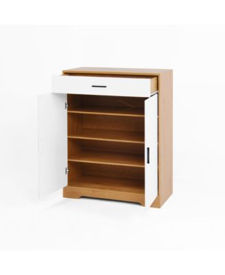 Streamdale Freestanding 4-Tier Shoe Cabinet with Drawer and Adjustable Shelves