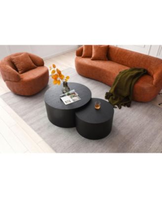 360 Swivel Mid Century Modern Curved Sofa, 1-Seat Cloud couch Boucle sofa Fabric Couch, Orange