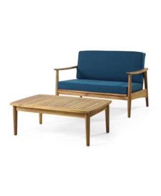 Streamdale Willowbrook Acacia Wood Loveseat And Coffee Table Set