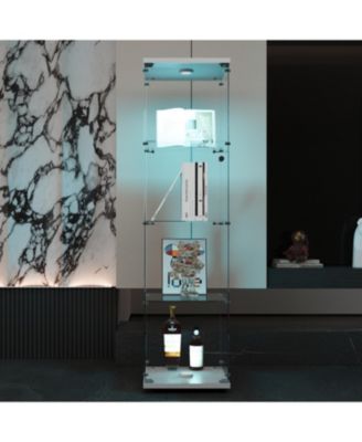 Streamdale LED Display Cabinet, 4 Shelves, White