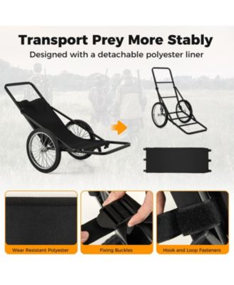 550 LBS Folding Deer Game Cart with Polyester Liner for Hunting