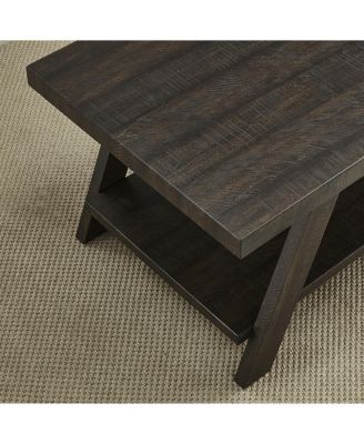 Wood Shelf End Table in Weathered Espresso