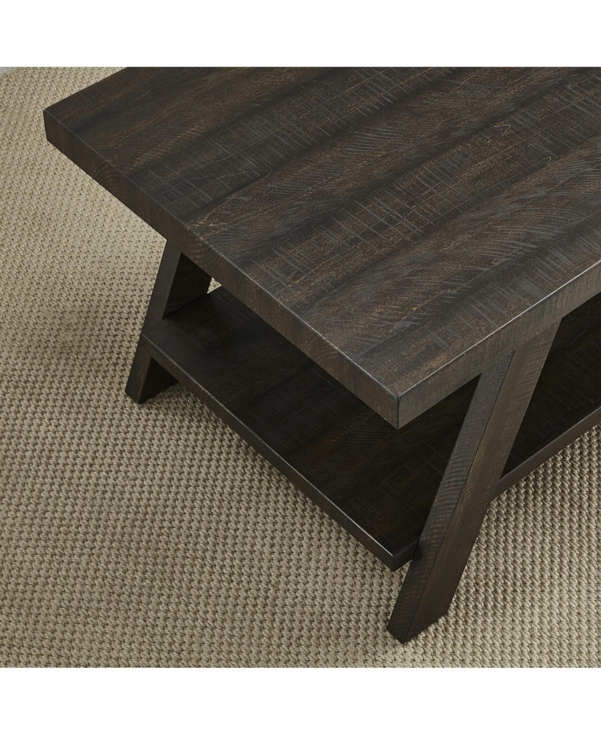 Streamdale Furniture Wood Shelf End Table in Weathered Espresso
