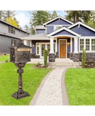 Retro Cast Aluminum Mailbox Security Postal Letter Box with Baffle Door