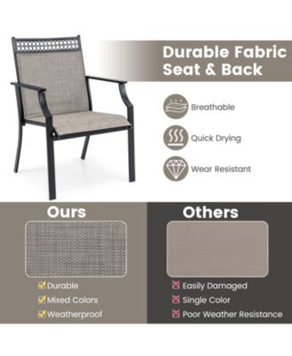 Patio Chairs Set of 2 with All Weather Breathable Fabric
