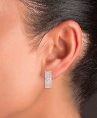 Oval Puffy Hoop Earrings in 14K Gold over Sterling Silver