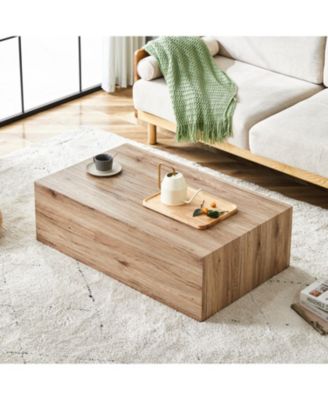 Streamdale Modern Wood Texture MDF Coffee Table, Simple, Durable Design (39.3"x23.6"x11.8")