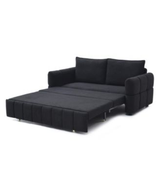 Sleeper Sofa Bed - Pull Out Couch with Chaise - Black
